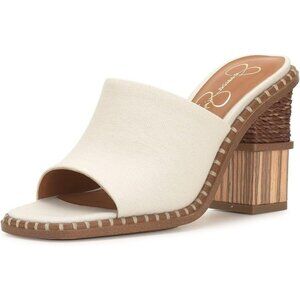 Jessica Simpson Lendrila Size 10M Sandals High Heel Mule Ivory Slip-On Stylish